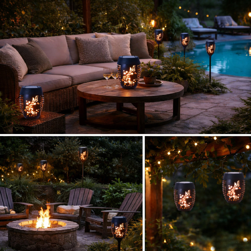 Luminaire tiki solaire 3-en-1 Twilight