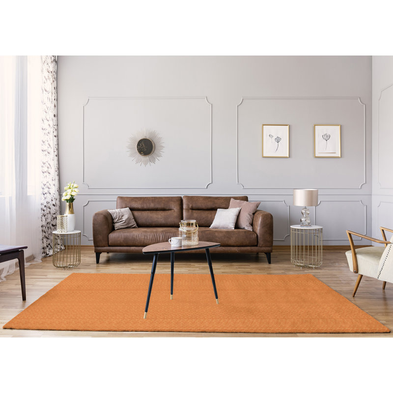 Tapis de zone orange en treillis reg patterns, Rond 5 pi