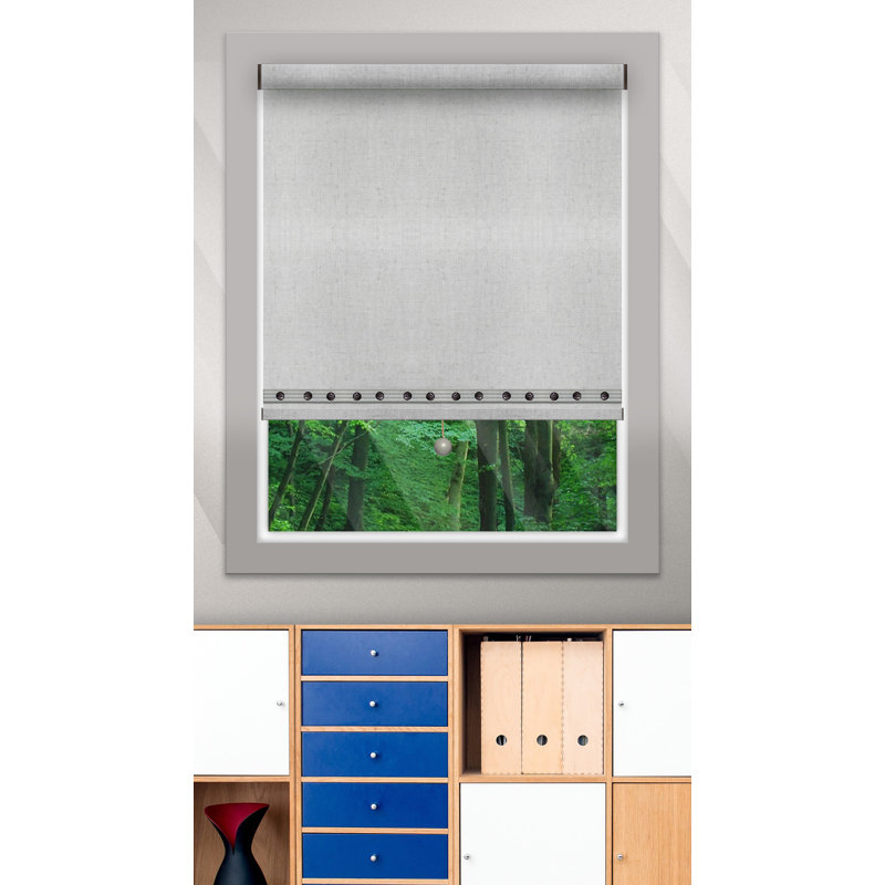 Rideau roulant obscurcissant sans cordon, Jaune / blanc, l 40 po x L 72 po