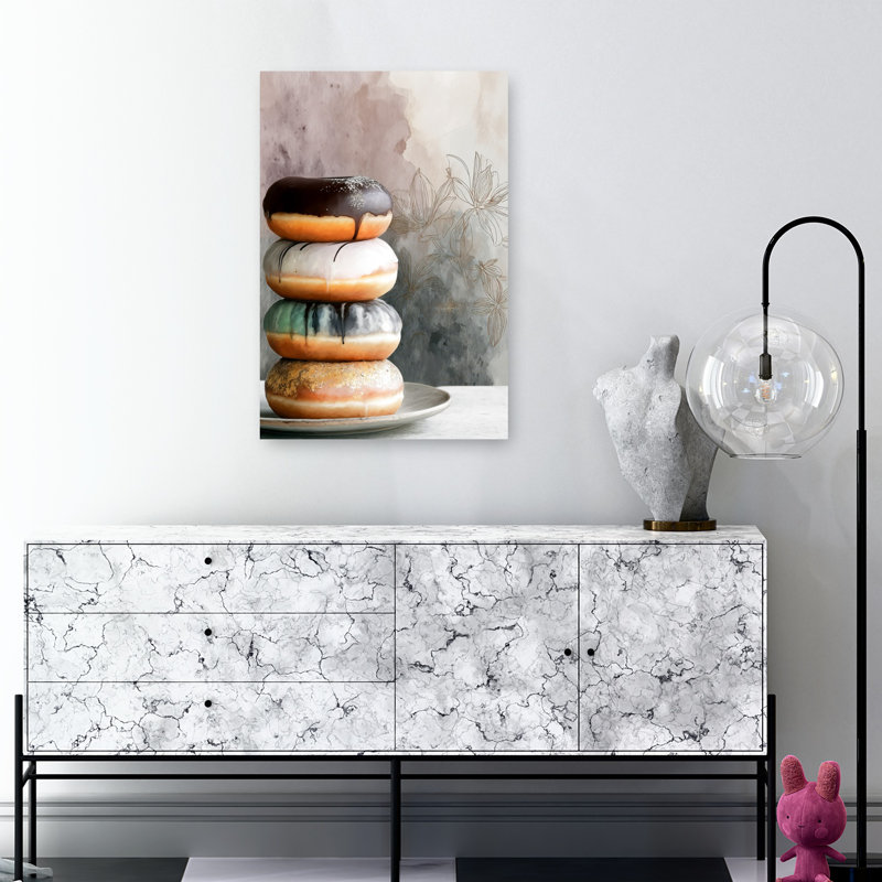 Art mural moderne et élégant, «Sweet Donut Stack», H 36 po x l 24 po