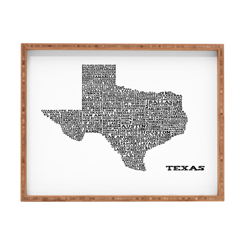 Plateau de table repose-pieds/café texas map