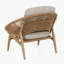 Chaise longue d'extérieur en osier de style Papasan, osier avec coussin, ensemble de 1-115717691-115717694