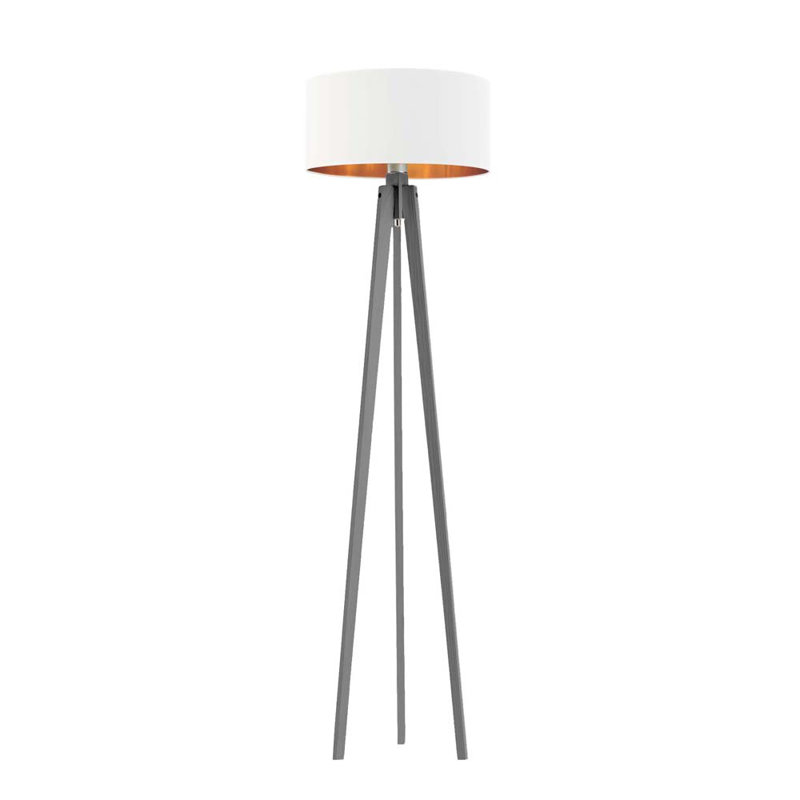 Albritton 149cm Tripod Floor Lamp, White, Grey