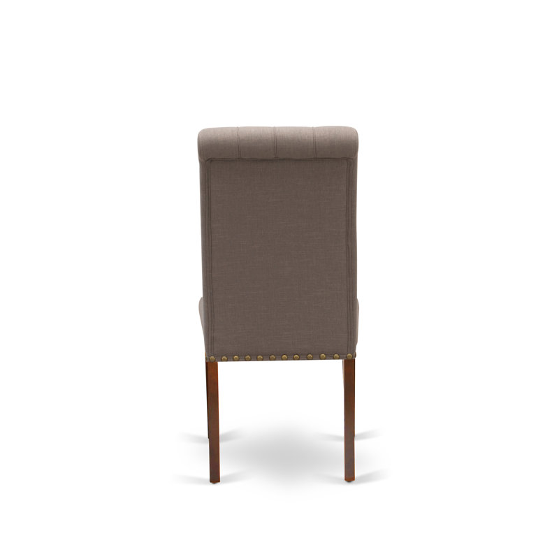 Anglers 18'' H Fabric Upholstered Parsons Chair, Dark Coffee, Mahogany