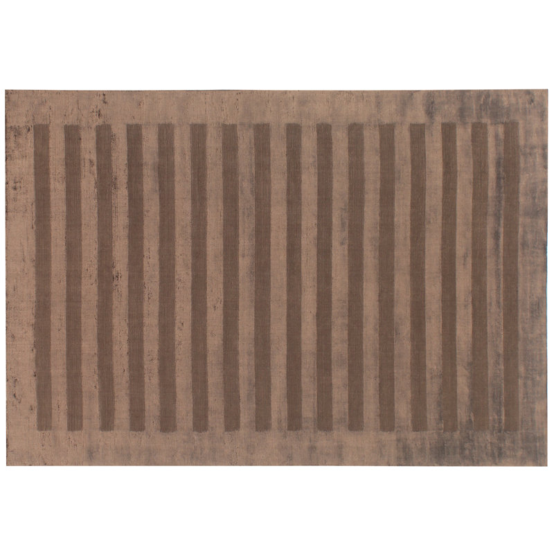 Wide Striped Area Rug in Chocolate, Rectangle 12' x 15'