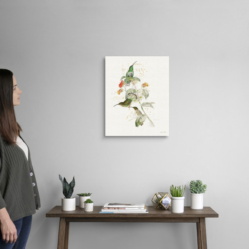 Colibri coloré, art mural sur toile III, Toile tendue, H 20 po x l 16 po x P 1 po