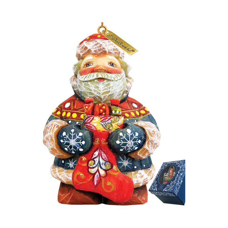 Derevo 4'' Handmade Wood Hanging Figurine Ornament