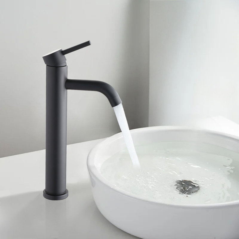 Single Handle Bathroom Modern Tall Faucets, Matte Black