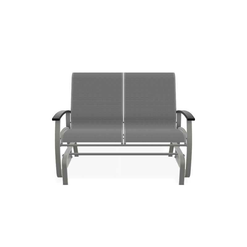 Belle Isle Outdoor Glider, Classic Graphite P30, Textured Snow, Titanium Sunbrella®