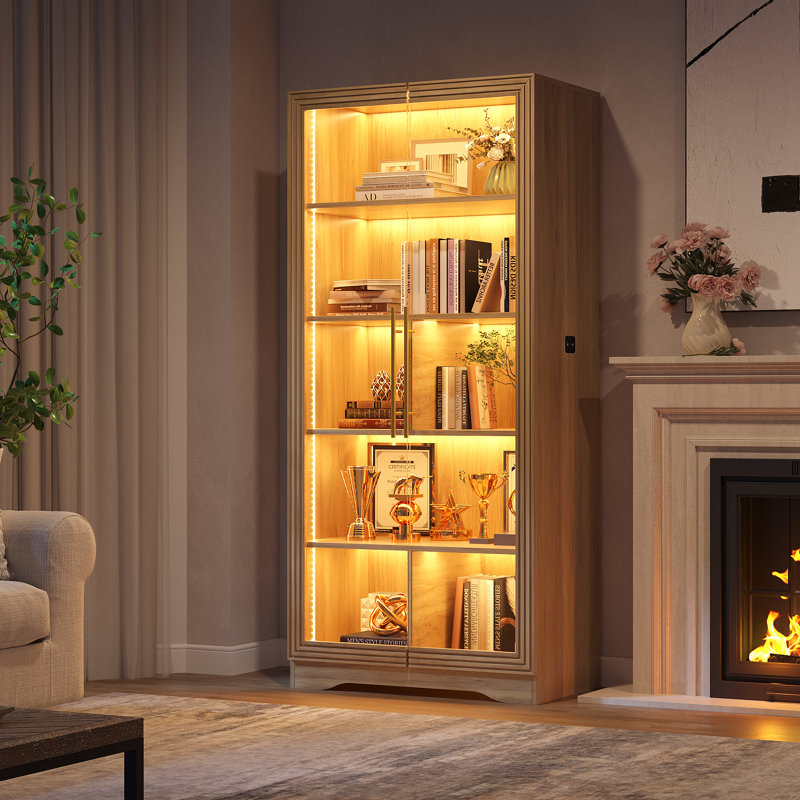 2 -Door 5 -Shelf Storage Cabinet, Oak