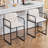 Modern Upholstered Counter Height Bar Stools with Armrests, Metal Frame, and Padded Seat,-1977707740