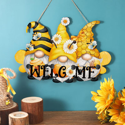 Signe de porche abeille gnome - décor de maison de ferme