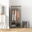 HOMCOM Mobile Open Wardrobe Clothes Rail Storage Shelves Bedroom Natural