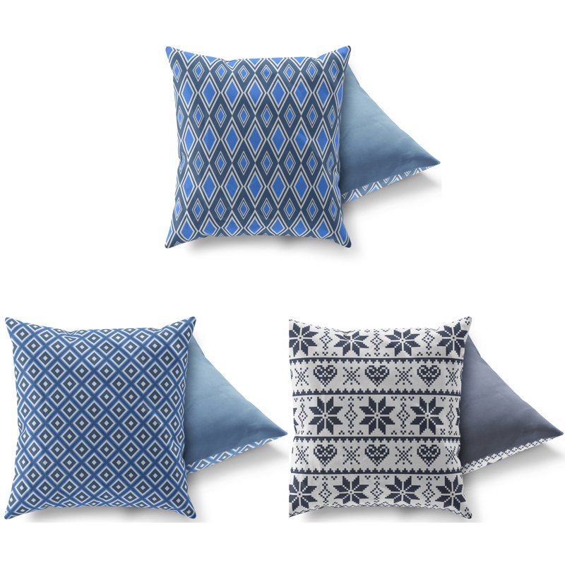 Ikat Cotton Blend Outdoor Throw Pillow
