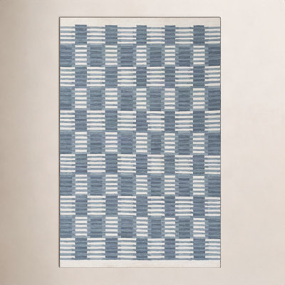 Freya Hand Woven Wool and Cotton Geometric Area Rug