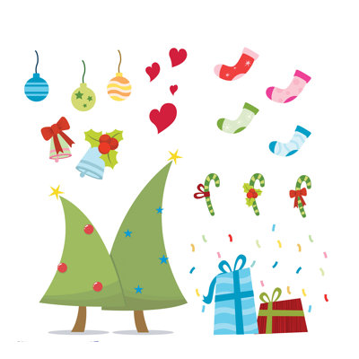 Christmas Non-Wall Damaging Wall Decal