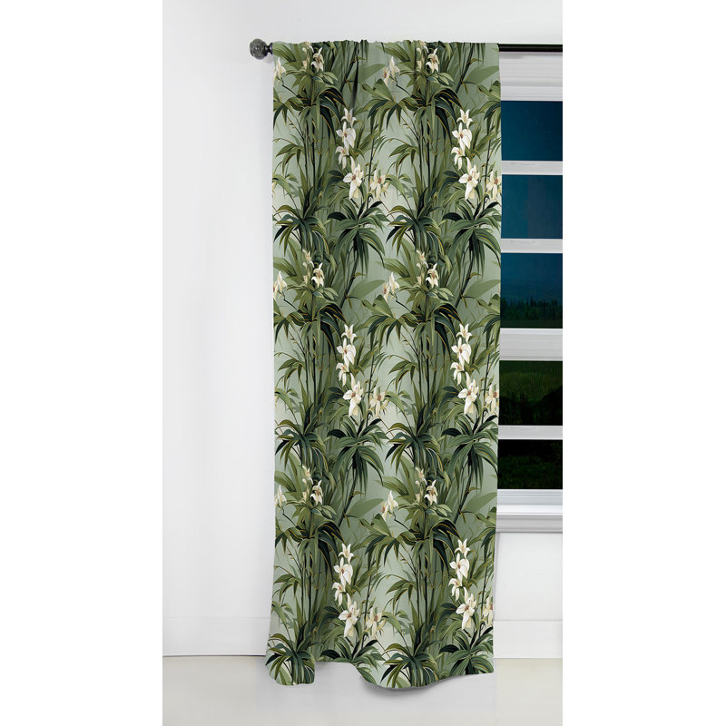Bamboo Reflections Tropical Motif I - Rideau floral - Rideau occultant floral - 1 panneau, L 52 po x L 84 po