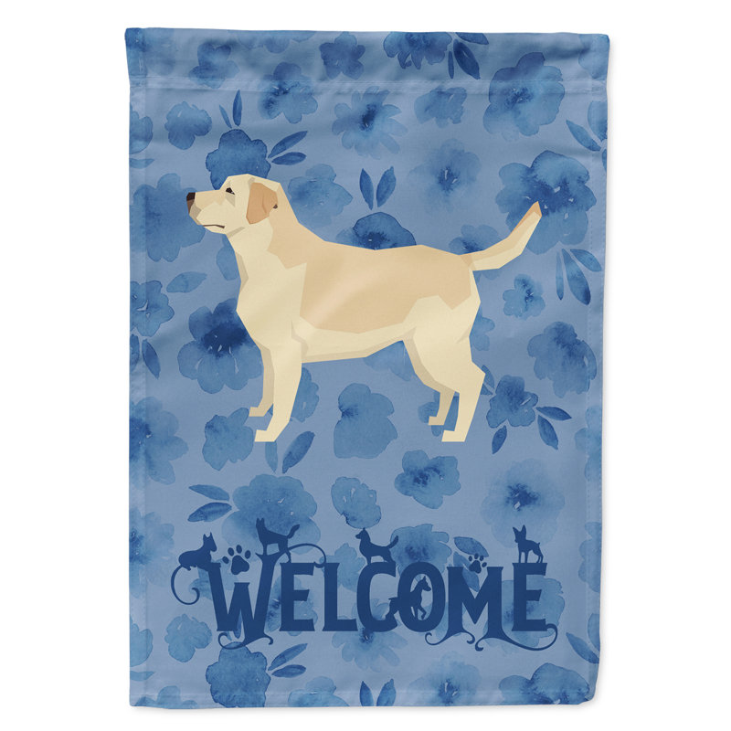 Caniche en polyester à 2 côtés 40 x 28 po standard welcome drapeau maison, Labrador Retriever