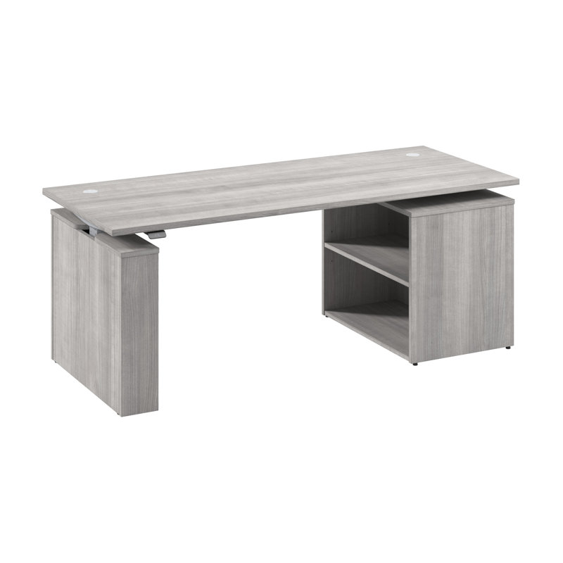 Bureau debout réglable en hauteur avec bibliothèque Bush Stratus 72W x 30D Bush Business Furniture, Gris platine