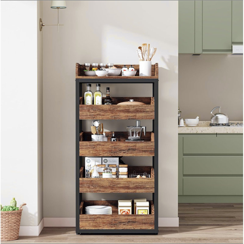 Étagère de rangement pour légumes, fruits et légumes 46,06 po de hauteur à 5 niveaux pour garde-manger, cuisine et salon