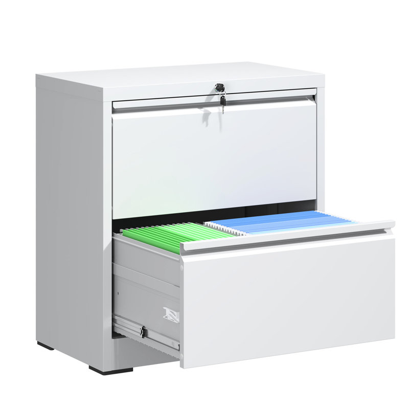 Armoire de rangement pour bureau, classeur avec serrure, classeur latéral en métal avec 2 tiroirs pour le bureau personnel, classeur latéral pour le rangement