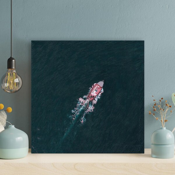 Breakwater Bay Aerial View Of Boat On Calm Body Of Water On Canvas ...