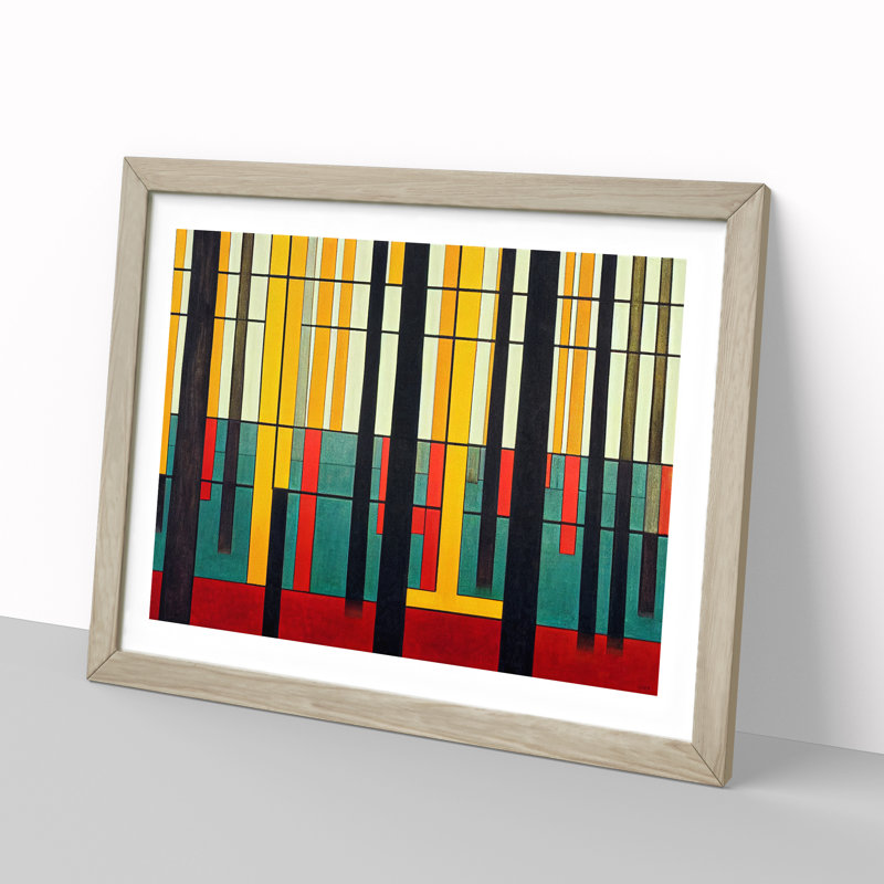 Abstract Spring Forest Vol.1 - Framed Print, 46cm H x 64cm W x 2cm D, Oak