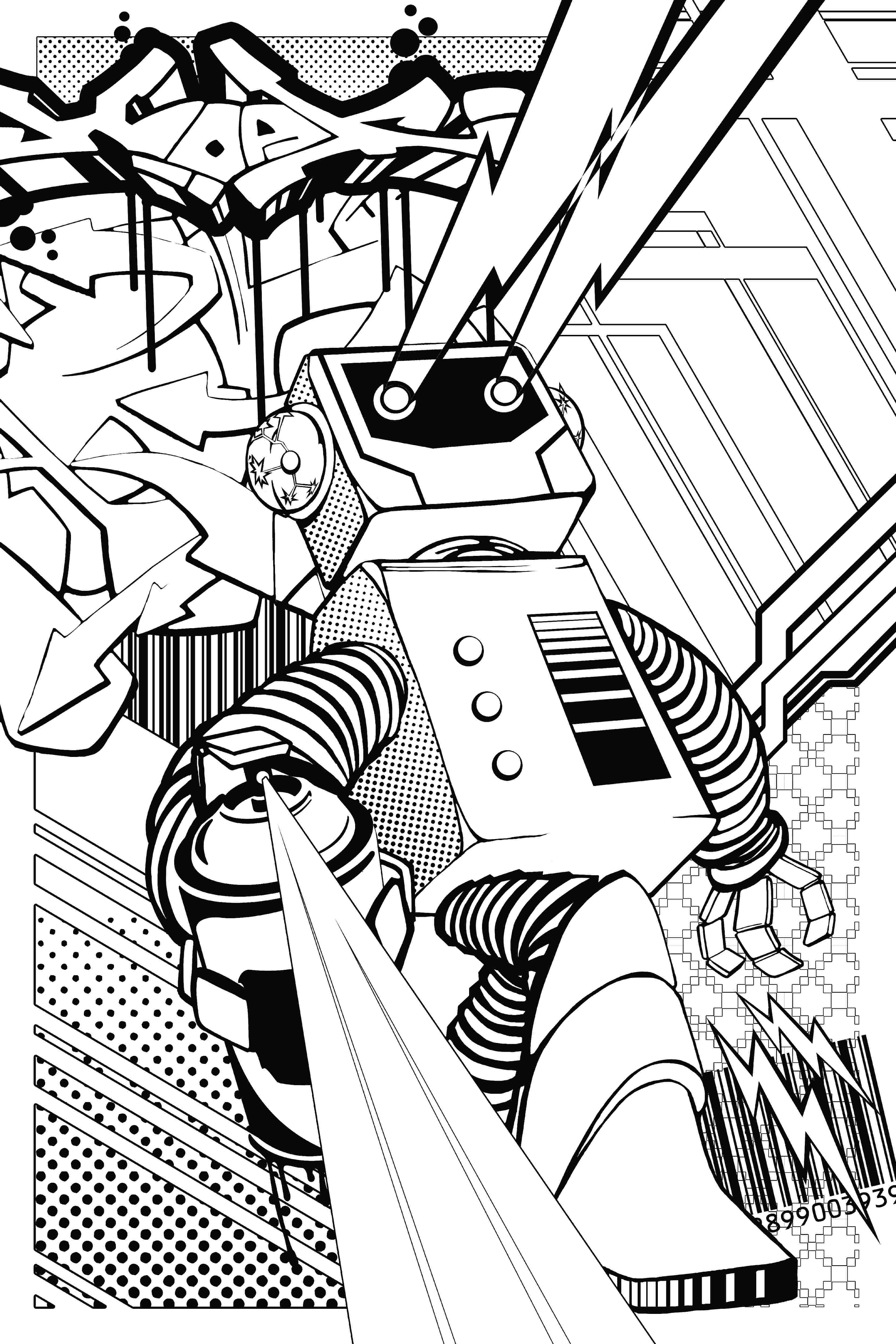 Trinx Robot Graffiti Colour - Wayfair Canada