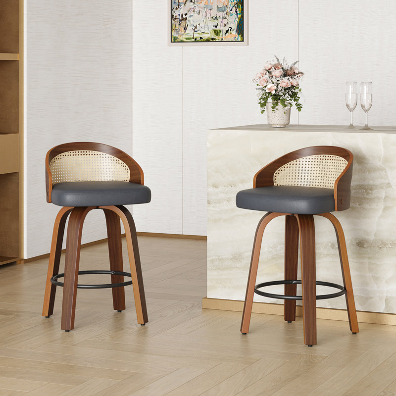 Ensemble de 2 tabourets pivotants, Noir