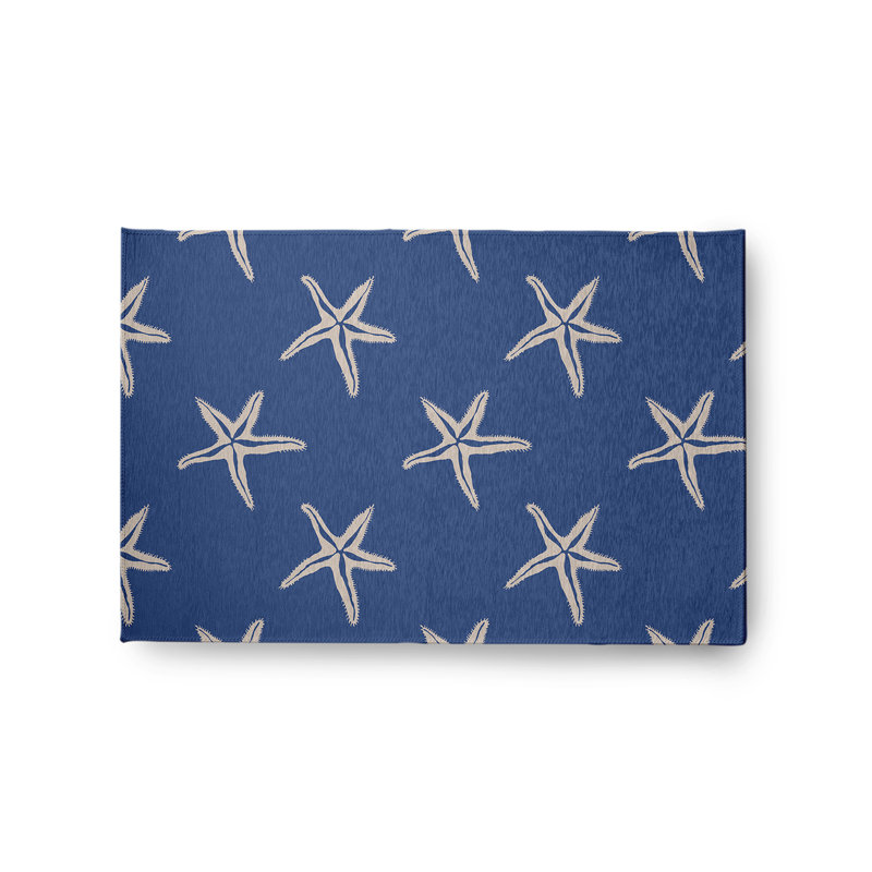 Tapis en chenille tissé à la machine en bleu / gris Coulver, Rectangle 2 pi x 3 pi