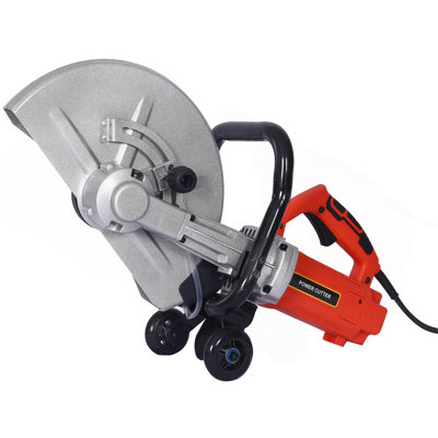 Electric 14" Cut Off Saw Wet/Dry Concrete Saw Cutter Guide Roller With Water Line Attachment 3000W Without Blade