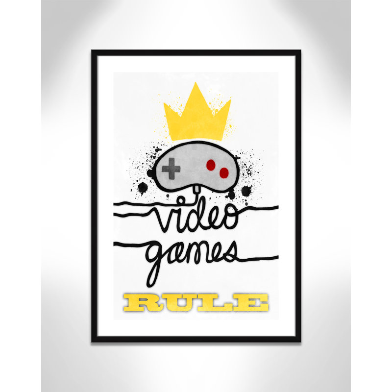 Impression de papier règle de jeux vidéo, H 35,5 po x l 25,5 po x P 1,19 po, Encadré de boîte noir