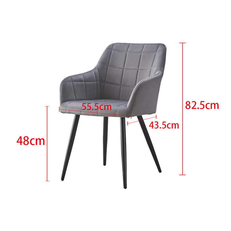 Seamans 48cm H Upholstered Metal Armchair, Grey