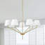 7-light 40"W Brass Burlap Shaded Chandelier For Dinning Room