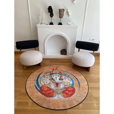 Tapis rond rond avec envers antidérapant Toscana