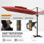 Parasol carré en porte-à-faux 116 po x 116 po, base lestée non inclus-1532701732