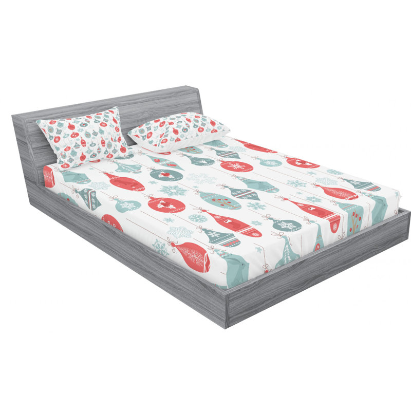 Microfiber Sheet Set, Full Sheet Set with Fitted Sheet, Noel