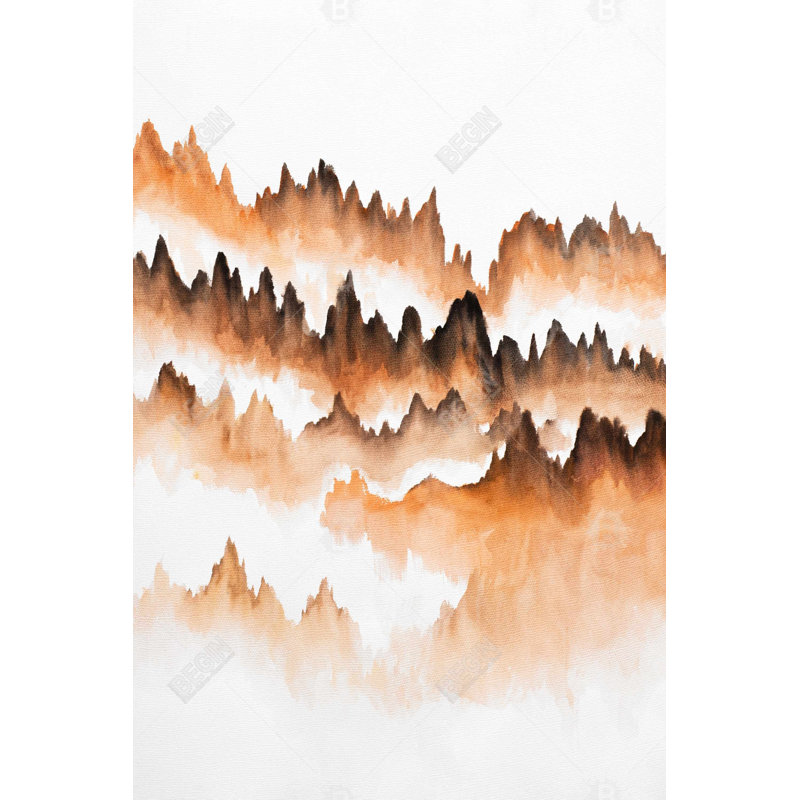 Montagne de sapins - Toile brune encadrée, décoration intérieure