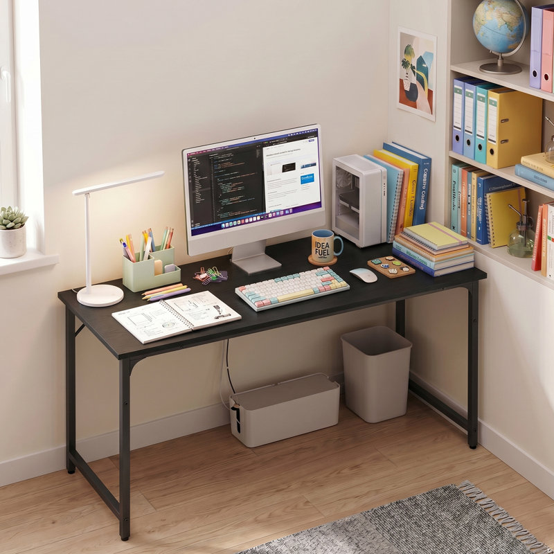 Computer Desk Simple Style Office Computer Desk 63 Inch Home Office Desk Gaming Writing Study Work Table For Small Spaces Home Office