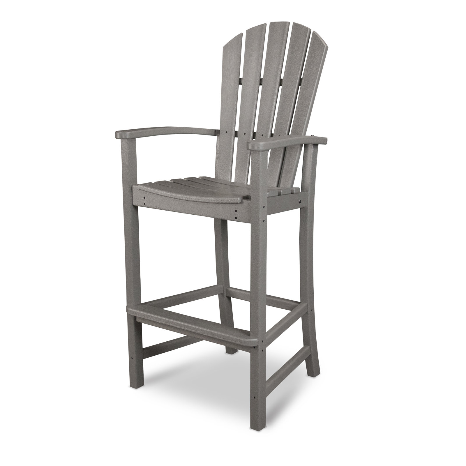 POLYWOOD® Palm Coast Patio Bar Stool, Slate Grey