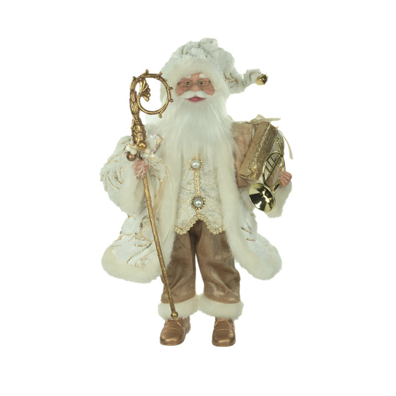 Père Noël blanc debout sur fond blanc