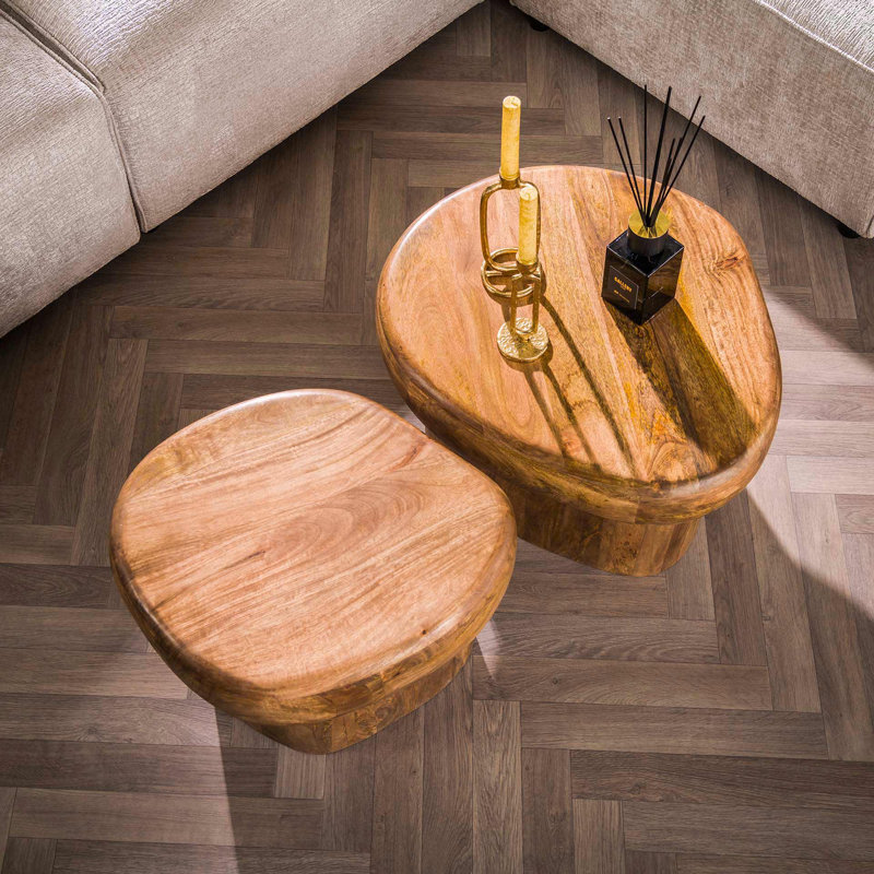 Jaron Solid Wood Drum Coffee Table