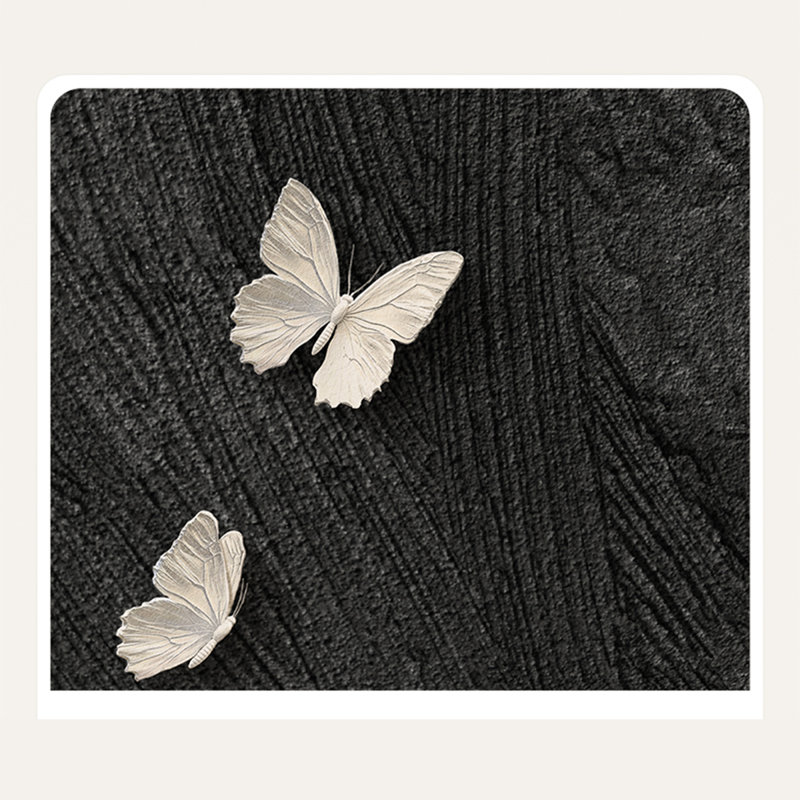 Art mural blanc et noir en bois massif de grès rectangulaire, H 39,37 po x l 12,99 po