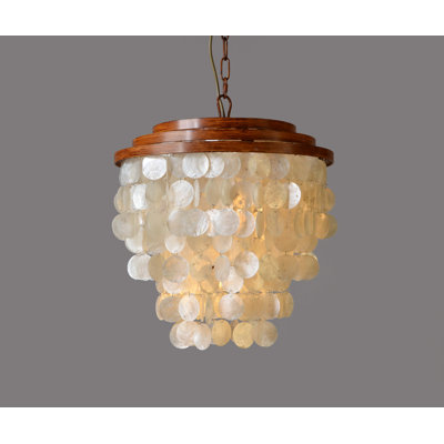 Dorchester 2 - Light Shell / Capiz Dimmable Tiered Chandelier