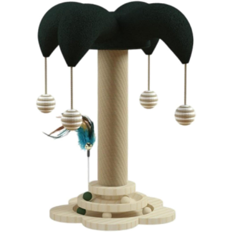 Cat Scratching Post with Interactive Trackball Toys for Indoor Cats Sisal Scratch Tree Tower for Kitten