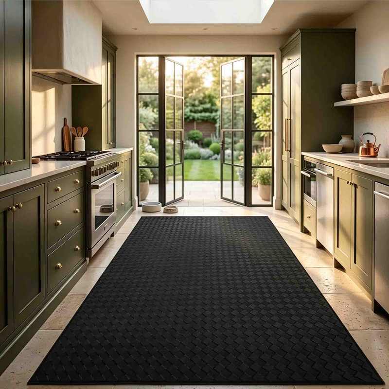 Tapis de cuisine rembourrés anti-fatigue, Noir