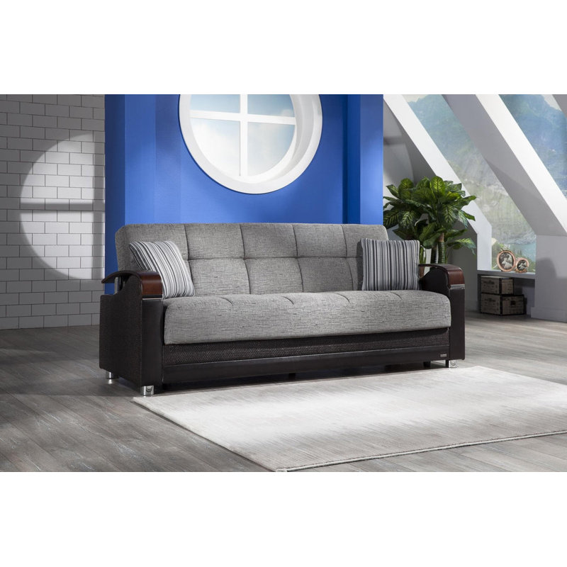 Marzhan Sleeper Sofa Brown, Fulya Gray 100% Polyester