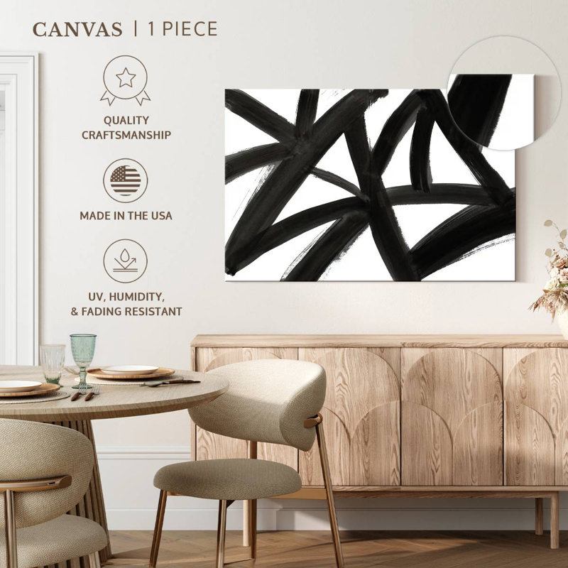 Abstrait Avery Black Roads, H 34 po x l 51 po