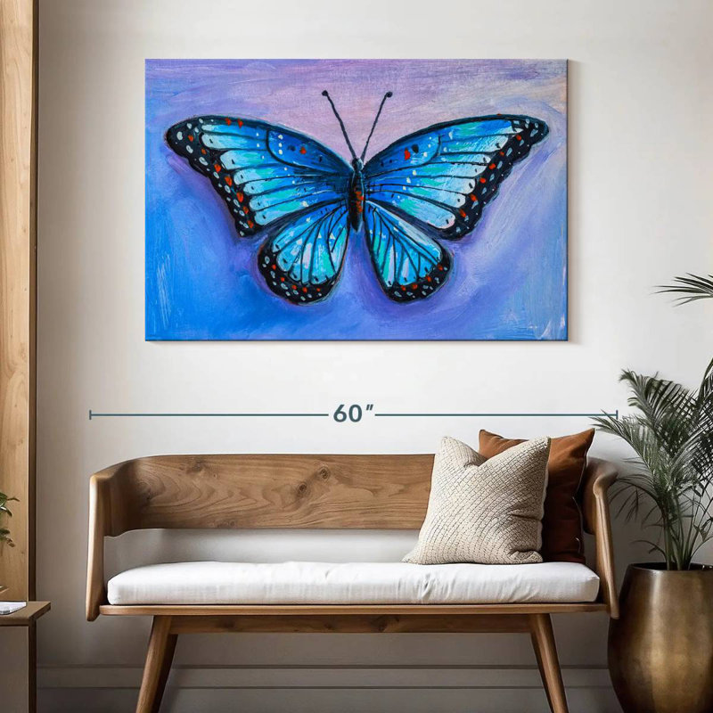 Brampt Blue Butterfly, 32" H x 48" W