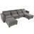 6-Piece Upholstered Modular Sectional Sofa Cloud Couch-685683462